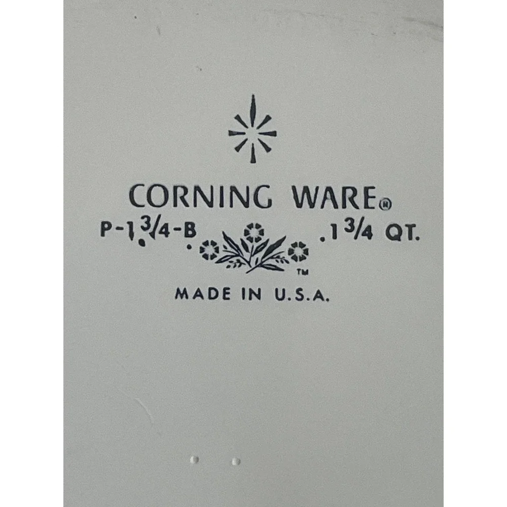 Vintage 69-72 Corning Ware 1.75 Quart‎ Casserole Dish Blue Cornflower P-1 3/4-B